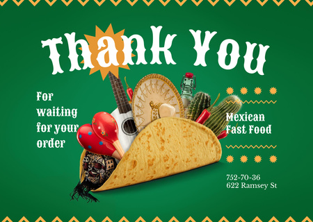 Ontwerpsjabloon van Card van Mexicaanse fastfoodadvertentie