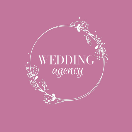 Wedding Agency Promotion With Floral Wreath Animated Logo Design Template