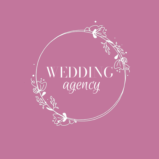 Wedding Agency Promotion With Floral Wreath Animated Logo Tasarım Şablonu
