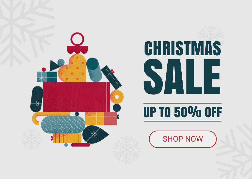 Template di design Christmas Sale of Gifts Card