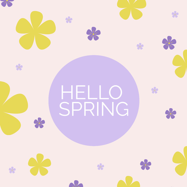 Designvorlage Hello Spring Wishes für Instagram
