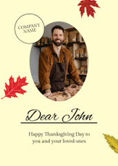Best Wishes Happy Thanksgiving with Attractive Man