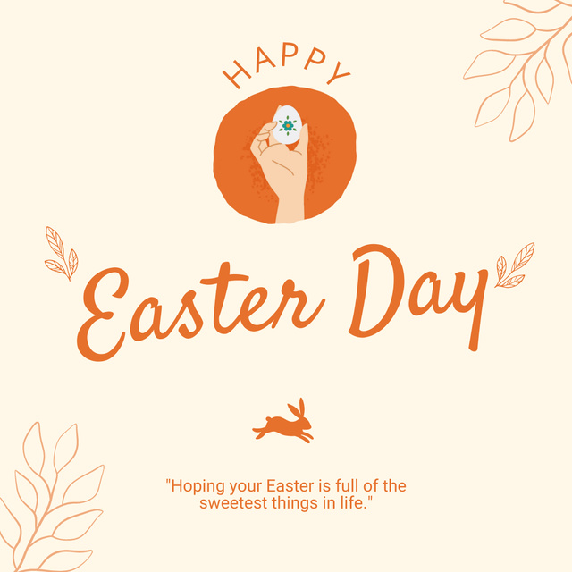 Platilla de diseño Congratulations on Easter on White Instagram