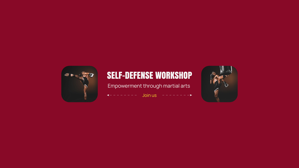 Designvorlage Ad of Self-Defense Workshop für Youtube