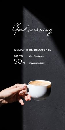 Cup with Latte for good morning Graphic Design Template