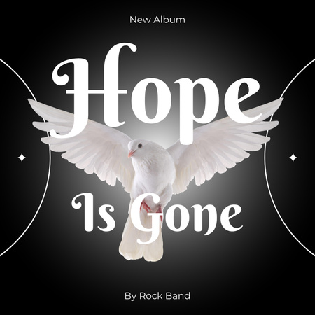 Music Album Announcement with Pigeon Album Cover Design Template