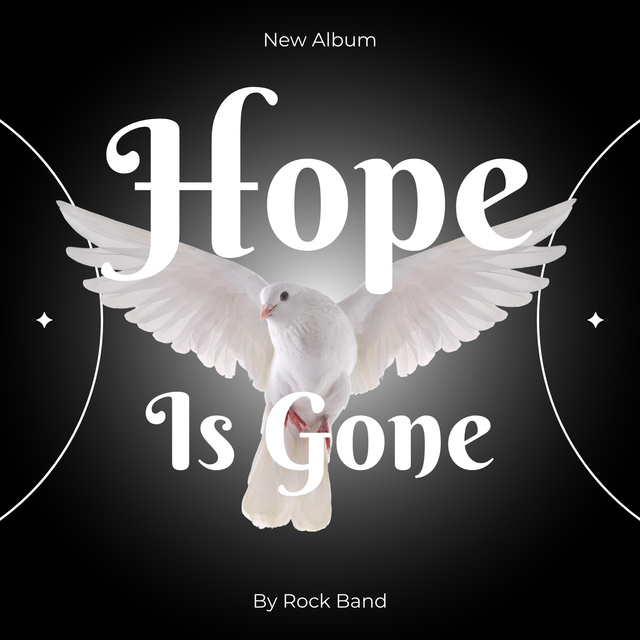 Music Album Announcement with Pigeon Album Cover – шаблон для дизайну
