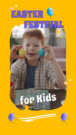 Plantilla de diseño de Festival de Pascua con huevos para niños TikTok Video 