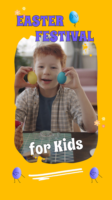 Ontwerpsjabloon van TikTok Video van Easter Festival With Eggs For Kids