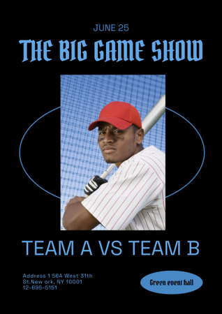 Baseball Tournament Announcement Poster B2 Design Template