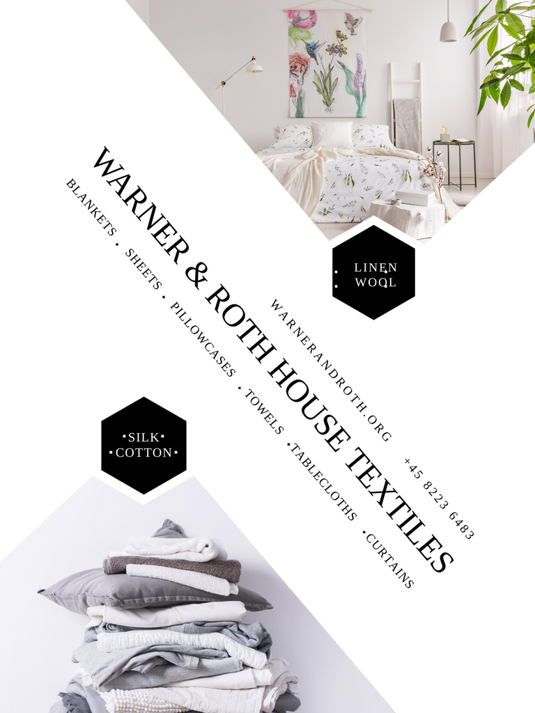 Home Textile Offer with Bedroom Poster US – шаблон для дизайна