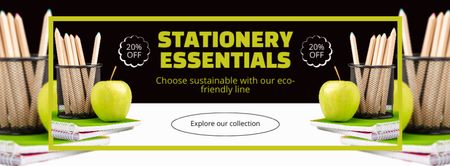 Stationery shops Facebook cover Design Template