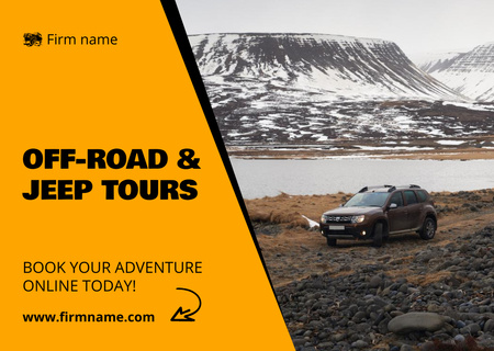 Off-Road Jeep Tours Offer Card Design Template