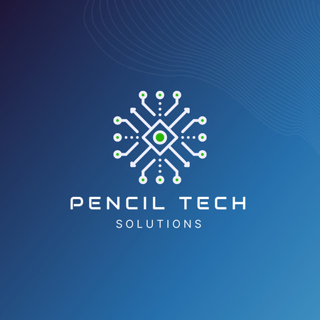 Tech Company Emblem Logo Design Template