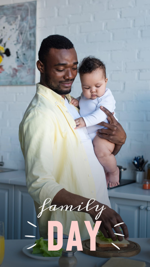 Designvorlage Family day of dad and baby für Instagram Story