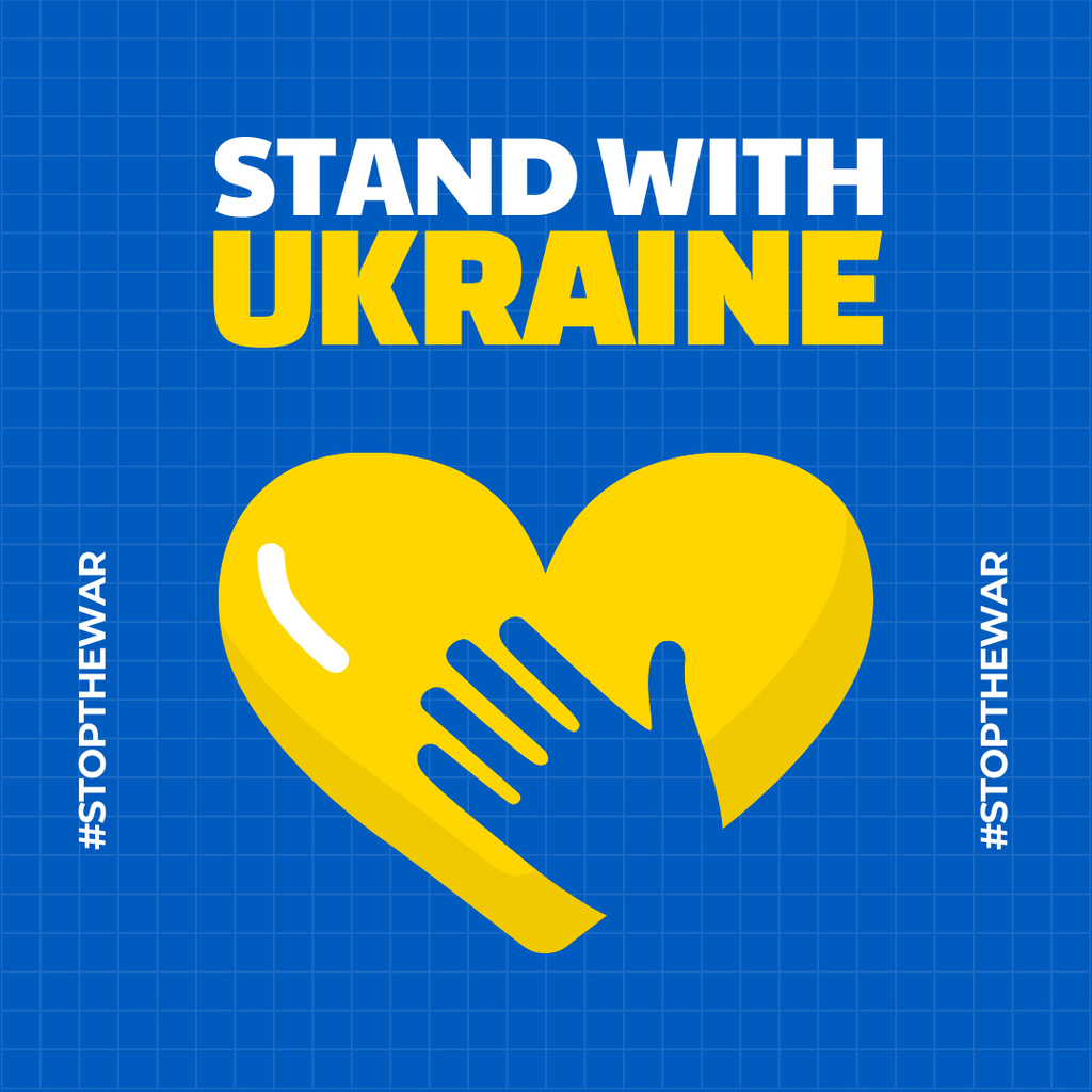 Call to Stand with Ukraine Against War Instagram Tasarım Şablonu