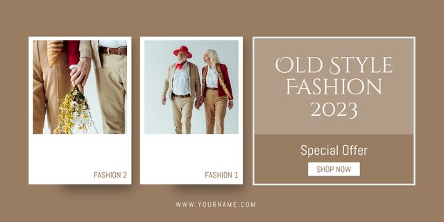 Fashion Style For Elderly Sale Offer Twitter Design Template