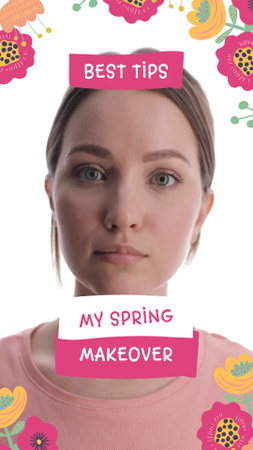 Tips For Spring Make Up In White TikTok Video Design Template