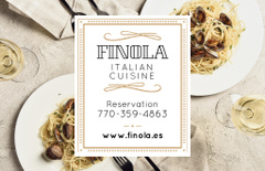 Italian Restaurant Offer with Seafood Pasta Dish