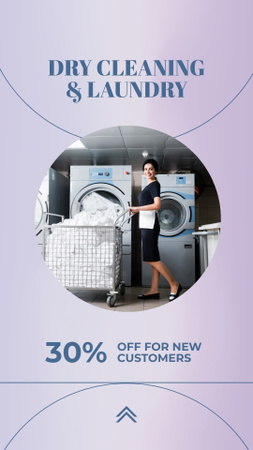 Dry Cleaning And Laundry Service With Discount Instagram Video Story Design Template