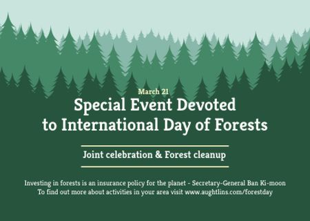 Special Event devoted to International Day of Forests Card Tasarım Şablonu