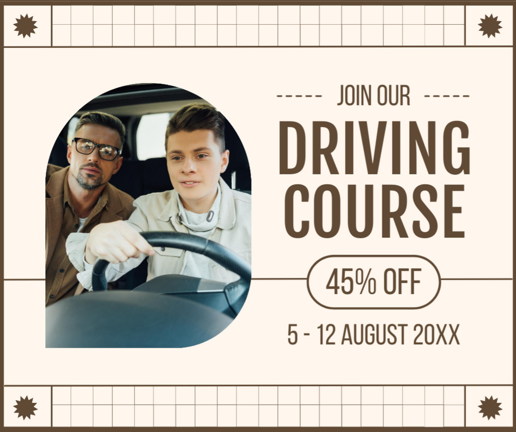Summer Driving School At Discounted Rates Offer Facebook Design Template