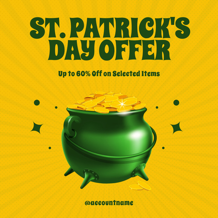 Offer Discounts on Selected Items for St. Patrick's Day Instagram Design Template