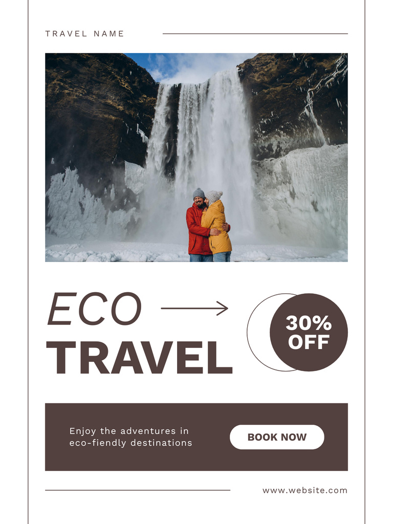 Eco Travel to Wilderness Offer Poster US – шаблон для дизайну