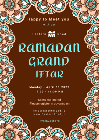Plantilla de diseño de Beautiful Ramadan Greeting Card Poster 