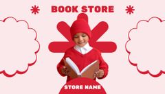 Bookstore's Ad with Cute Mixed Race Kid