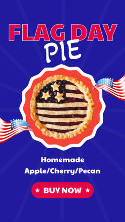 Designvorlage Leckeres Kuchenangebot zum American Flag Day für Instagram Video Story