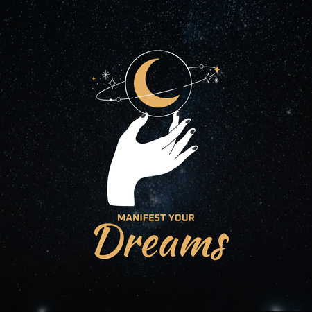 Manifest Your Dreams Dark Instagram Design Template