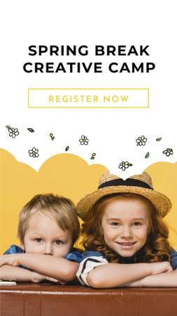 Kreativní tábor pro malé děti Instagram Story Šablona návrhu