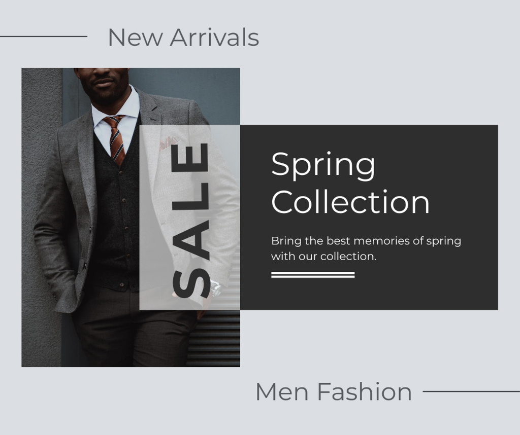 Spring Collection of Male Fashion Facebook Πρότυπο σχεδίασης