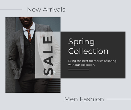 Spring Collection of Male Fashion Facebookデザインテンプレート
