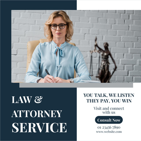 Law and Attorney Service Offer Instagram Design Template
