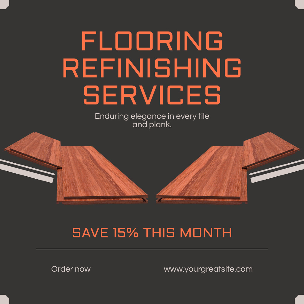 Services of Flooring Refinishing with Offer of Discount Instagram ADデザインテンプレート