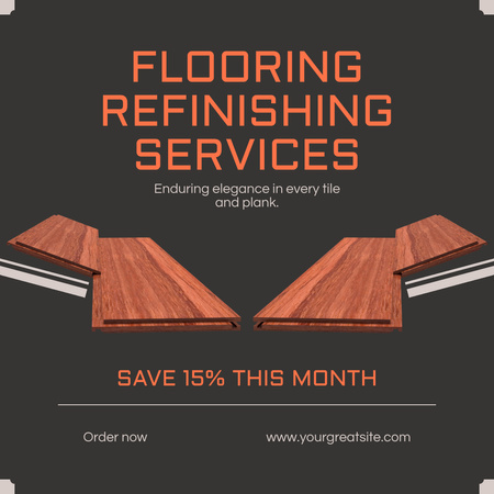 Services of Flooring Refinishing with Offer of Discount Instagram AD Design Template