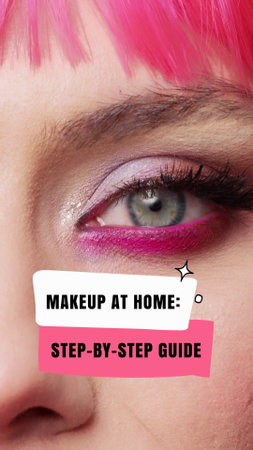 Make-up doma s průvodcem krok za krokem Instagram Video Story Šablona návrhu