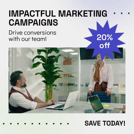 Essential Marketing Campaign Service With Discount Offer Animated Post Design Template