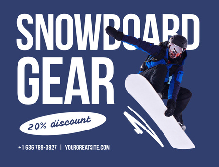 Snowboard Gear Sale Offer Postcard 4.2x5.5in Design Template