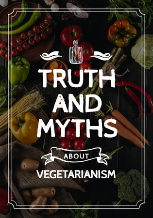Truth and Myths about Vegetarianism Poster 28x40in Modelo de Design
