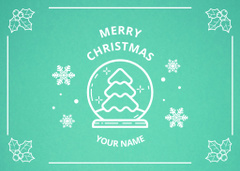 Lovely Christmas Salutations with Tree Outline And Snowflakes
