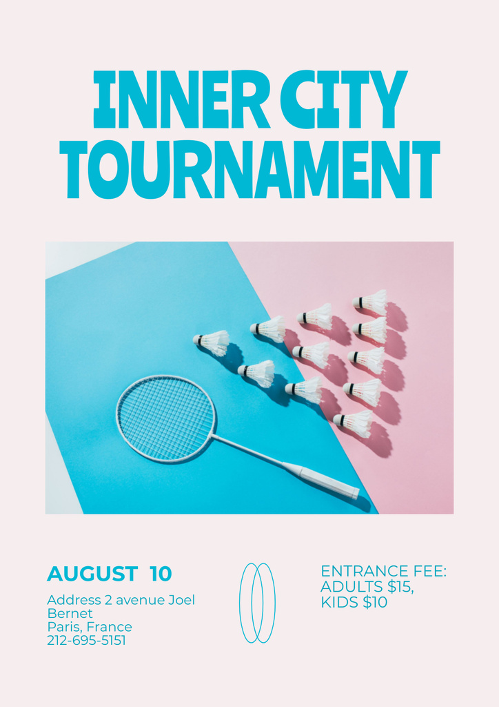 Designvorlage Inner Badminton Tournament Announcement für Poster