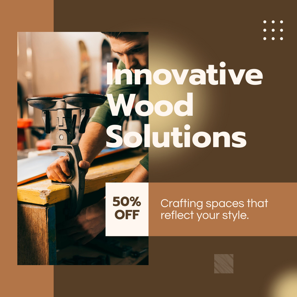 Template di design Innovative Wood Solutions with Discount Instagram