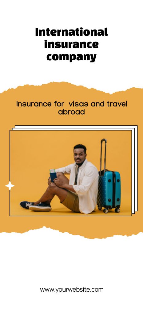 International Insurance Company with African American Traveling Flyer 3.75x8.25in Tasarım Şablonu