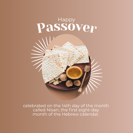 Greeting on Passover with Matzo Instagram Design Template