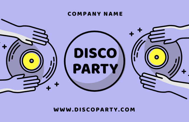 Plantilla de diseño de Disco Party Ad Business Card 85x55mm 