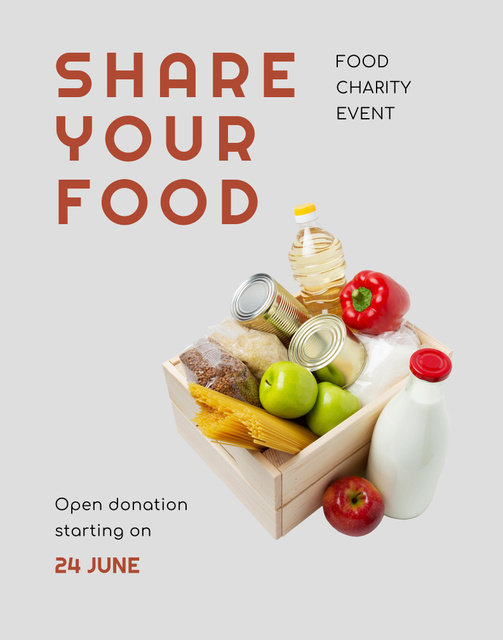 Food Charity Event with Veggies in Box Poster 22x28in Design Template