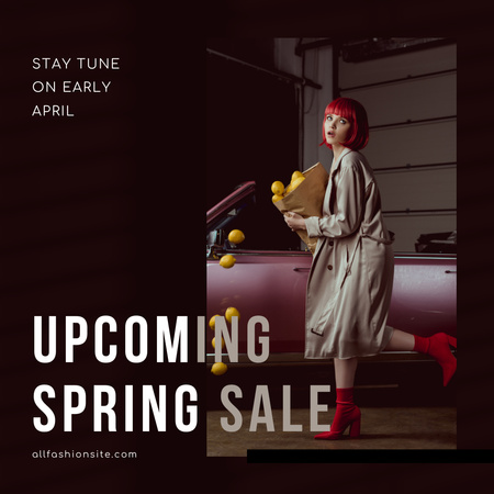 Ontwerpsjabloon van Instagram van Aankondiging van de verkoop van damesmode voor de lente